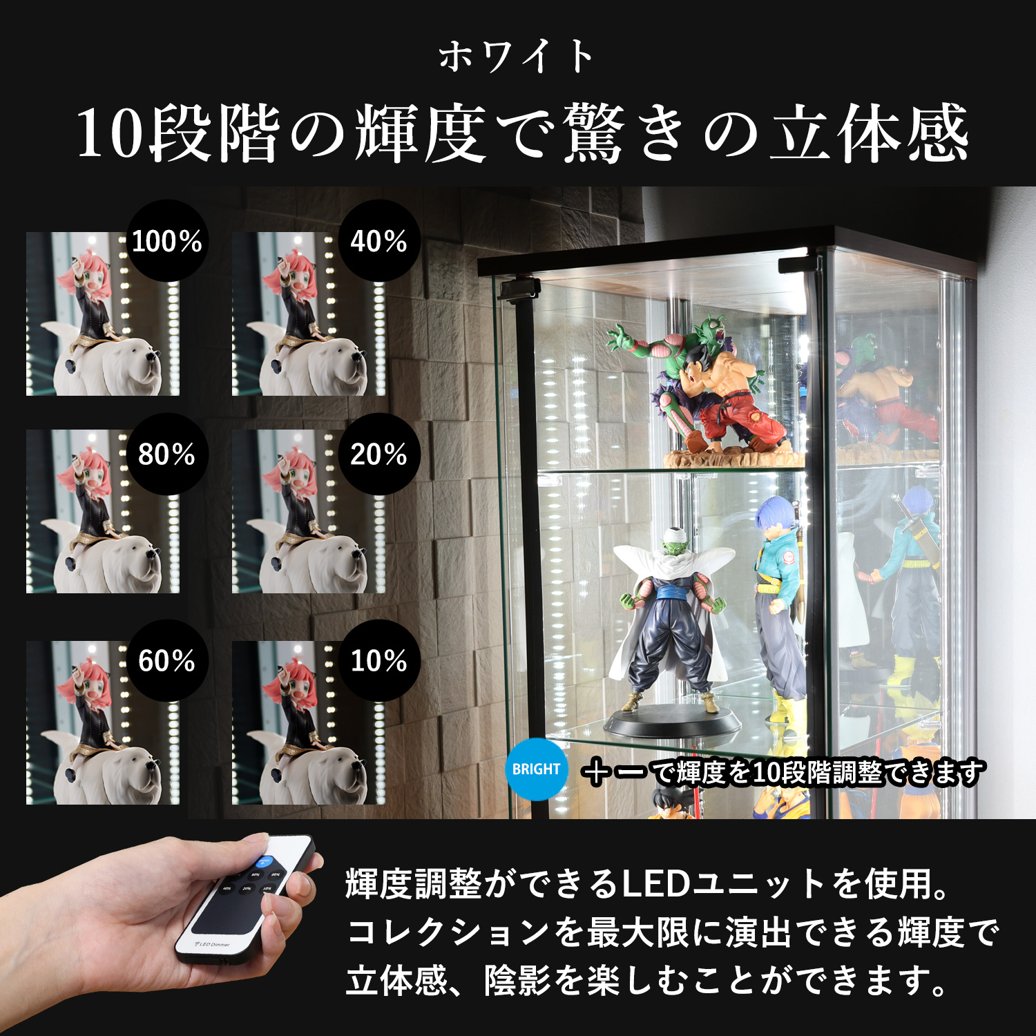 コレクションケース　ホワイト コレクションケース専門店With - ハイタイプ(〜高さ190cm
