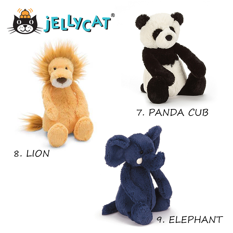 ジェリーキャット ぬいぐるみ　BLACK&CREAM PUPPY、TOFFEE PUPPY、PANDA CUB、LION
