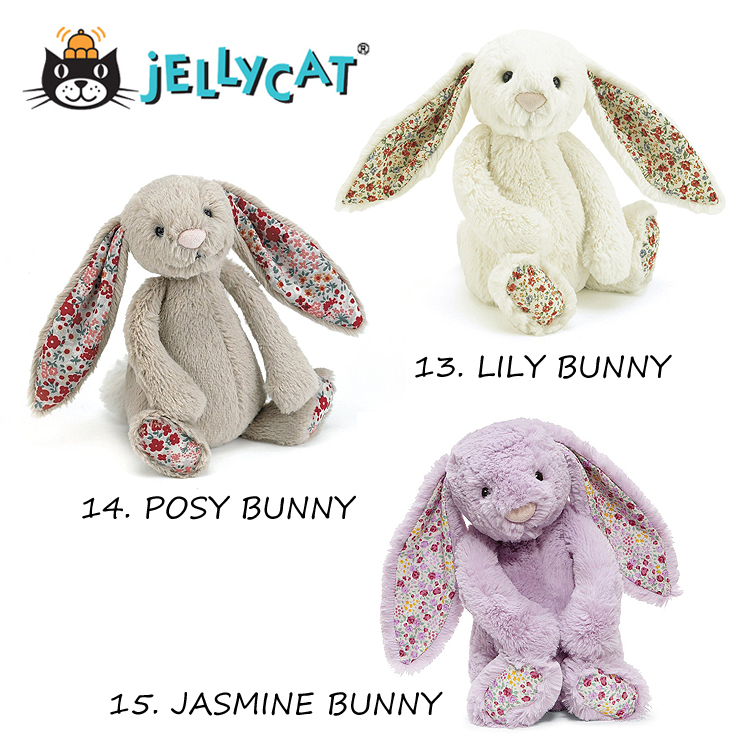 ジェリーキャット ぬいぐるみ　LILY BUNNY、POSY BUNNY、JASMINE BUNNY、HUGO HARE