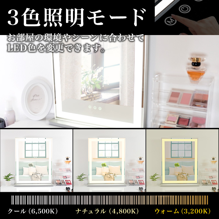 訳あり商品 アウトレット商品 女優ミラー全周LED幅40.5cm高さ49.7cm木製スタンドハリウッドミラー鏡台卓上ミラー壁掛けLEDミラー