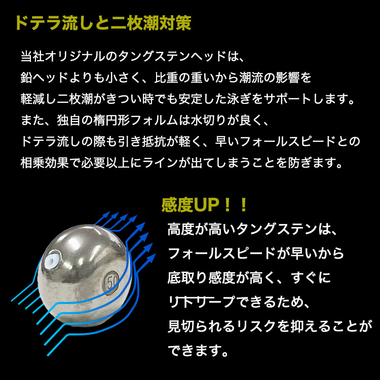 BAKSTORM タイラバ タングステン ヘッド 250g 単色 アイ無し 単品 交換用 タイラバヘッド バクスト Strike玉 ストライク